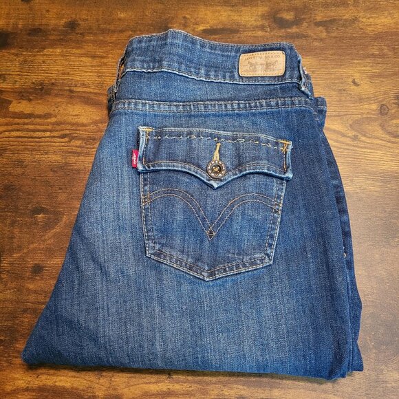 Levi's Jeans Size 14 Slender 526 Bootcut Open Button Flap Mid Rise Western - Picture 3 of 12